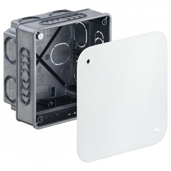   Kaiser 109401 87x87 mm elágazó és kötődoboz vékony fedéllel és 2 darab fedélrögzítő csavarral