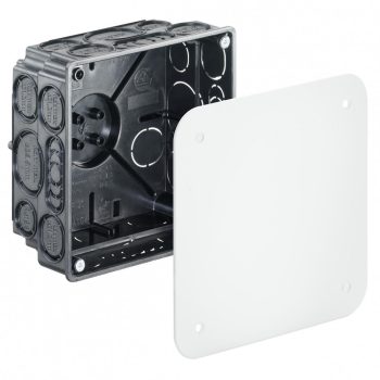   Kaiser 109501 107x107 mm elágazó és kötődoboz vékony fedéllel és 2 darab fedélrögzítő csavarral