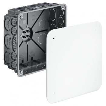   Kaiser 109601 159x159 mm elágazó és kötődoboz vékony fedéllel és 4 darab fedélrögzítő csavarral