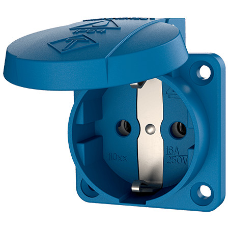 MENNEKES beépíthető ipari SCHUKO aljzat – 16 A / 230 V, kék (11031)