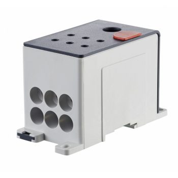   FTG PDB+ Egypólusú nagyáramú csavaros elosztó blokk 415A/360, Be: 1×240mm2, Ki: 6×35mm2