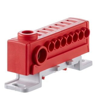   FTG ECB KS74H1R 1-fázisú, CU, 76A/450V elosztó kapocs blokk, piros 1/10