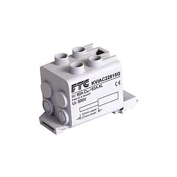   FTG KVIAC22016G univerzális sorkapocs, átvezető blokk 2,5-16mm2 2×2/2×2 pólus szürke 1/10